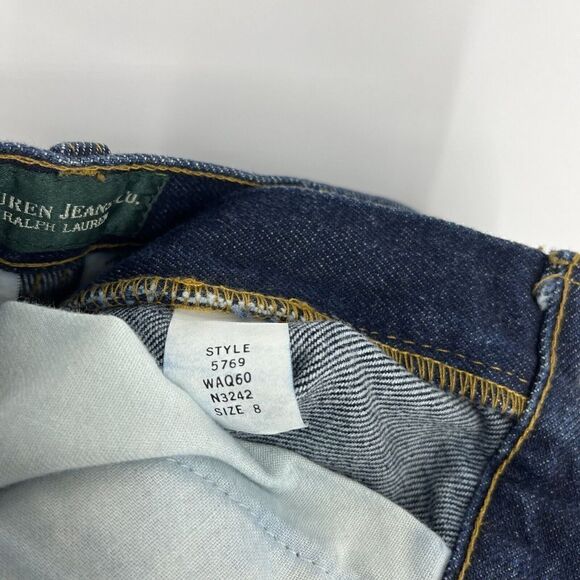 Ralph Lauren Jeans Co Jeans Size 8 Womens Dark Indigo Wash Straight Chore VTG - Picture 9 of 9